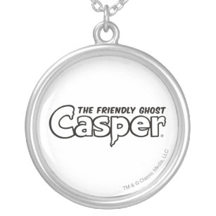Casper Black Outline Logo Silver Plated Necklace