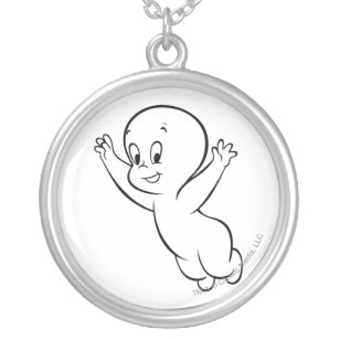 Casper Flying Pose 1 Silver Plated Necklace