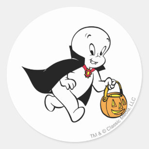 Casper in Vampire Costume Classic Round Sticker
