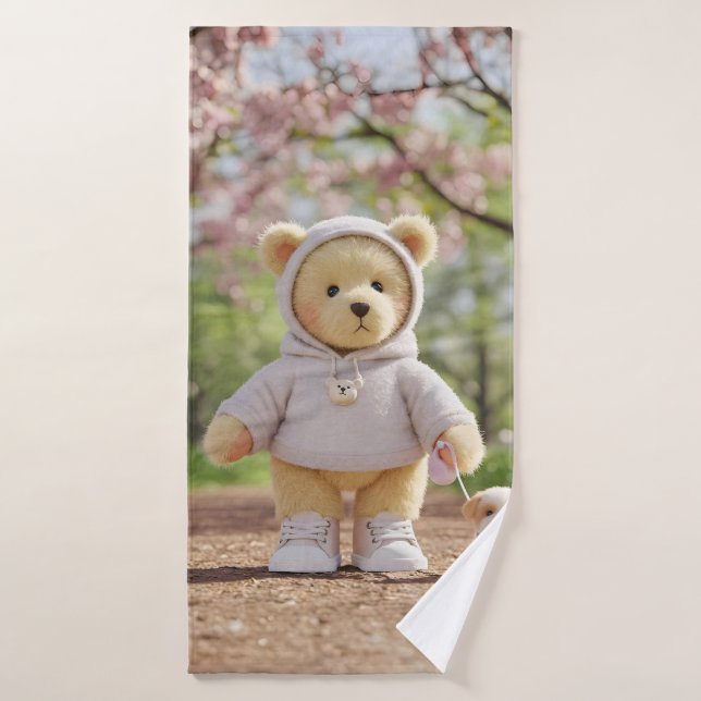 Casper on a Walk with a Friend  Bath Towel (Bath Towel)