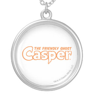 Casper Orange Logo 2 Silver Plated Necklace