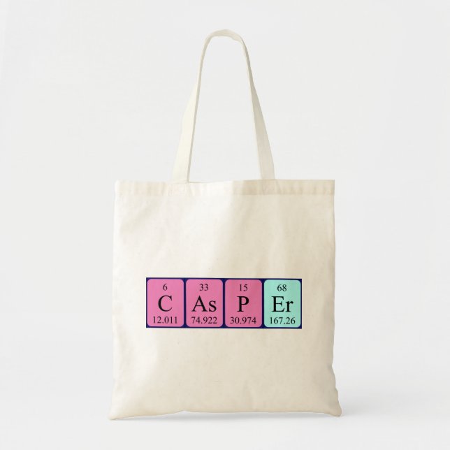 Casper periodic table name tote bag (Front)
