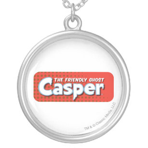 Casper Red Halftone Logo Silver Plated Necklace