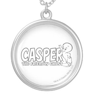 Casper the Friendly Ghost Logo 2 Silver Plated Necklace