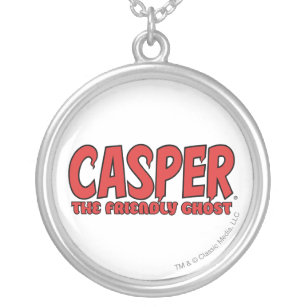 Casper the Friendly Ghost Red Logo 1 Silver Plated Necklace