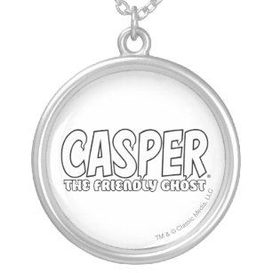 Casper the Friendly Ghost White Logo Silver Plated Necklace