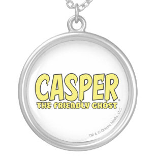 Casper the Friendly Ghost Yellow Logo Silver Plated Necklace