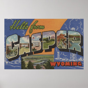 Casper, Wyoming - Large Letter Scenes Poster