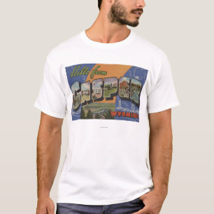 Casper, Wyoming - Large Letter Scenes T-Shirt