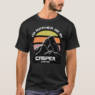 Casper Wyoming Vintage Sunset Mountain T-Shirt