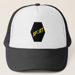 Casquette Trucker blanc noir  SPORT  FOR  ALL Hat