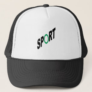Casquette Trucker blanc noir  SPORT  Hat