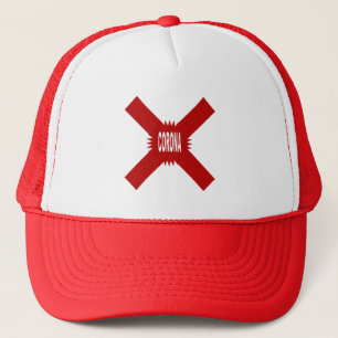 casquette trucker blanc rouge DESIGN CORONA X Hat
