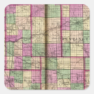 Cass County and Miami County Square Sticker