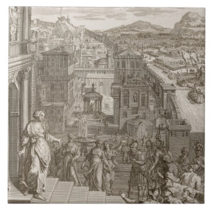 Cassandra Foretells the Trojans Their Fate and is Tile