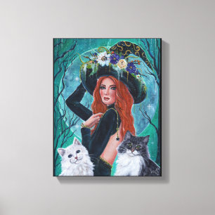 Cassandra Halloween witch by Renee Lavoie Canvas Print