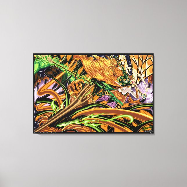 Cassandra Rides the Halloween Dragon Stretched Can Canvas Print (Front)