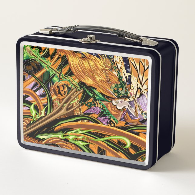 Cassandra Rides the Halloween Dragon w/ WS Logo  Metal Lunch Box (Front)