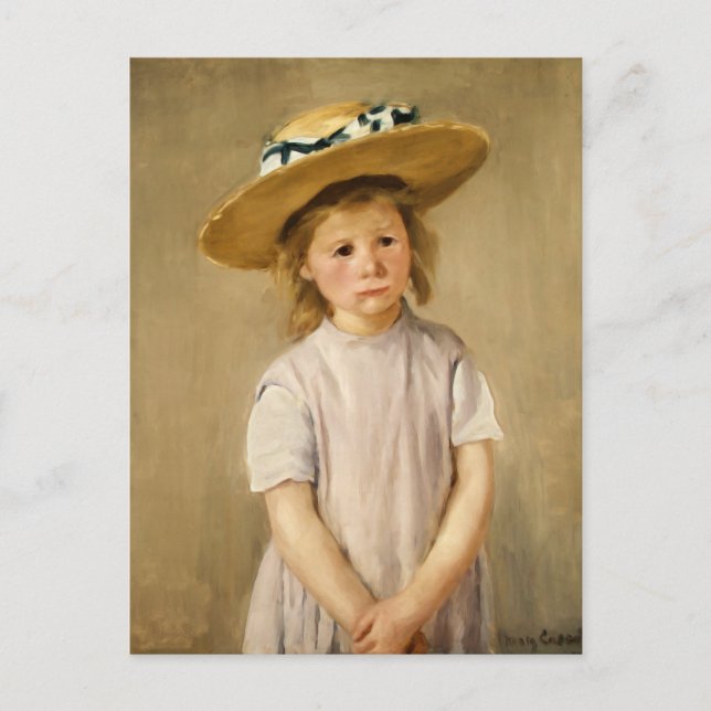 Cassatt Child in Straw Hat Postcard (Front)