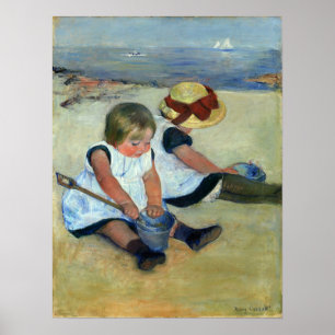 Cassatt - Children Playing On Beach Poster