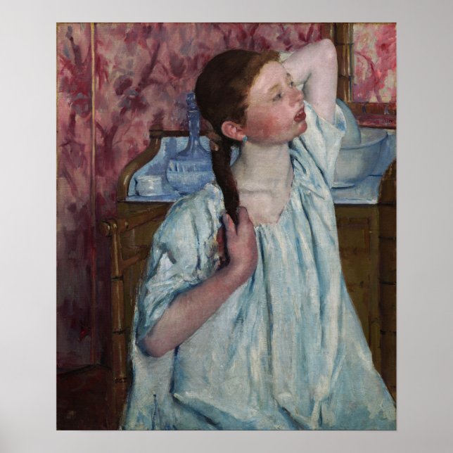 Cassatt - Girl Arranging Her Hair Poster (Front)
