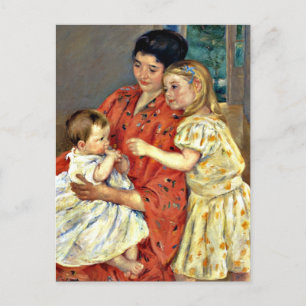 Cassatt - Mother and Sara Admiring the Baby, Postcard
