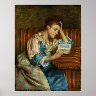 Cassatt - Mrs Duffee Seated On Sofa Reading Poster