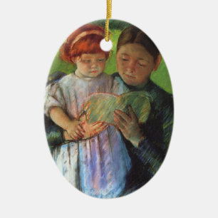 Cassatt: Nurse & Young Girl Ceramic Tree Decoration