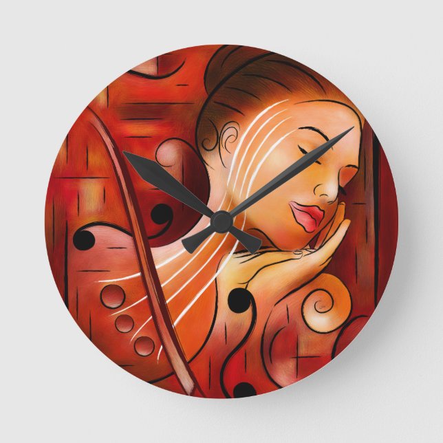 Casselopia - Violin dream Round Clock (Front)