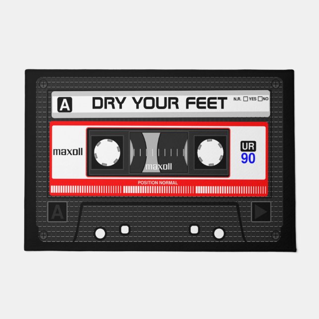 Cassette Dry Your Feet Doormat (Front)