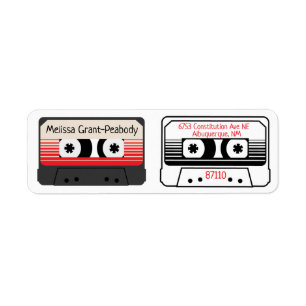 Cassette Mix Tape Address Return  Label