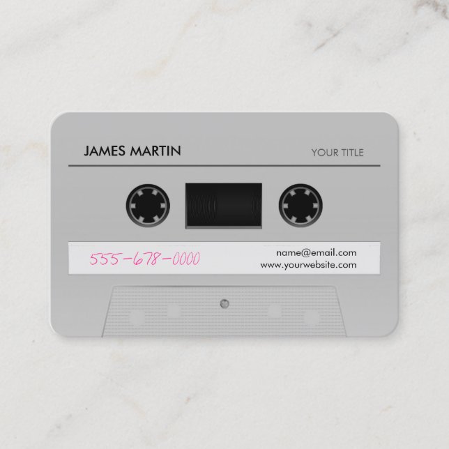 Cassette Mix Tape Retro Cool Music Business Card (Front)