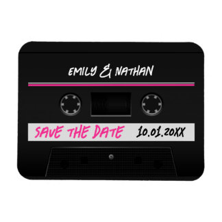 Cassette Mix Tape Retro Cool Save The Date Magnet