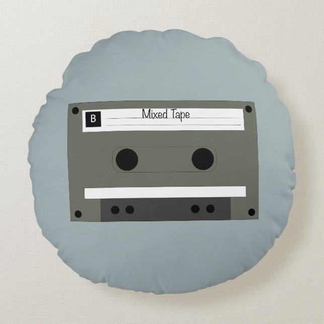 Cassette, Mixed Tape Round Cushion (Front)