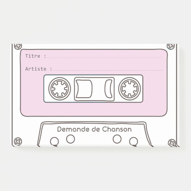 "Cassette" Music Request Post-it Notes (Front)