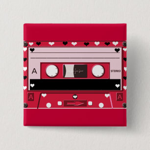 Cassette of love_ 15 cm square badge