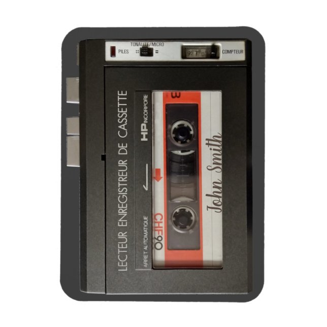 Cassette Recorder 3" x 4" Flexible Photo Magnet (Vertical)