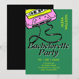 Cassette retro bachelorette invitation