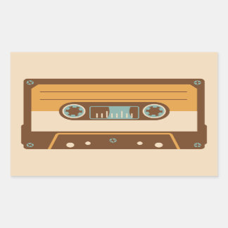 Cassette Tape Analogue Design Rectangular Sticker
