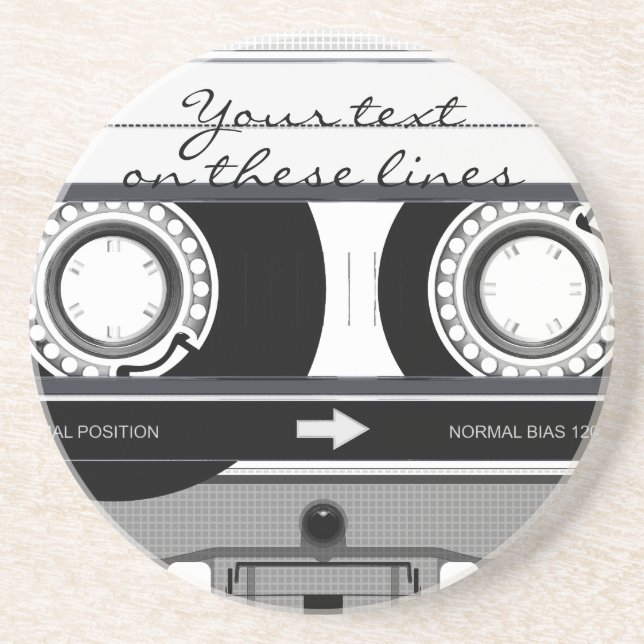 Cassette tape - black - coaster (Front)