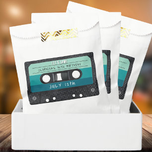 Cassette Tape Blue Retro Birthday Party Favour Bags