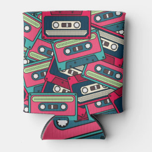 Cassette Tape: Colourful Irregular Pattern. Can Cooler