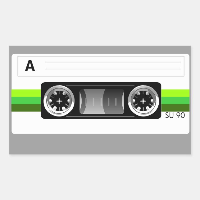 Cassette tape green label sticker (Front)