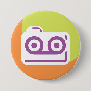 Cassette Tape Icon Vintage 80s 90s Style Music 7.5 Cm Round Badge