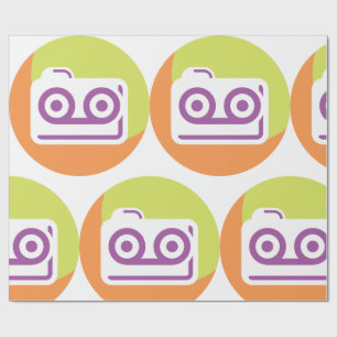 Cassette Tape Icon Vintage 80s 90s Style Music Wrapping Paper