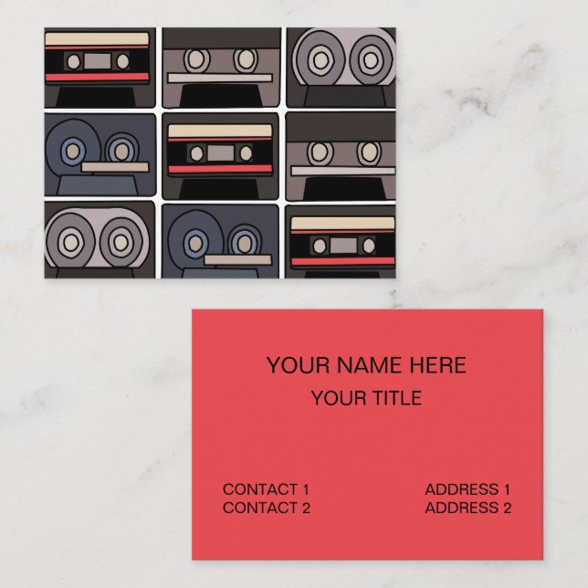 Cassette Tape Mixtape Music Band Artist Business Card (Front/Back)