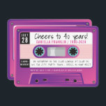 CASSETTE TAPE modern vintage disco birthday purple Invitation<br><div class="desc">by kat massard >>> https://linktr.ee/simplysweetpaperie <<< A retro cassette tape invitation design for your BIRTHDAY - original design perfect for a vintage or disco 70's or 80's party TIP :: 1. To change/move graphics & fonts and add more text - hit the "customise it" button. - - - - -...</div>