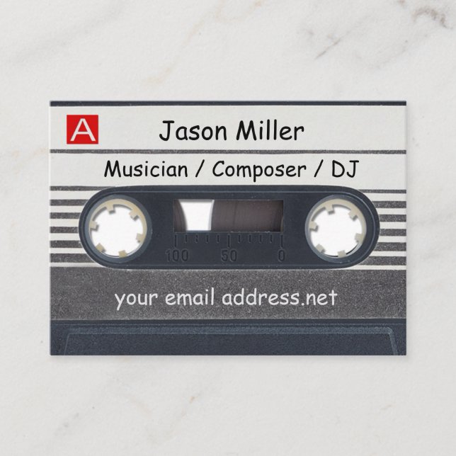 Cassette Tape Musician Business Card (Front)