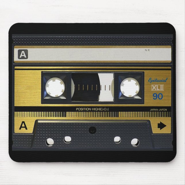 Cassette Tape Old School Retro Design Mouse Mat (Front)