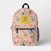 Cassette Tape Pattern Monogram Pink